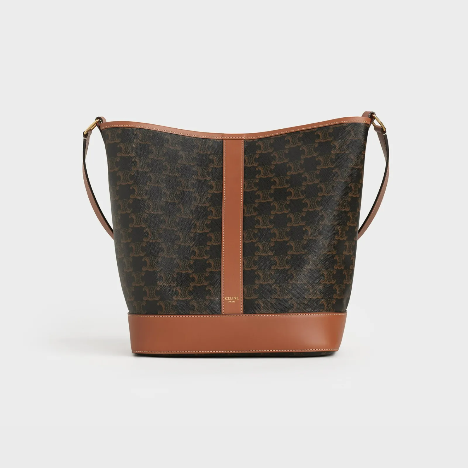 Outlet Medium Bucket in Triomphe Canvas and calfskin Women Triomphe Canvas | Categories·Cross-Body Bags