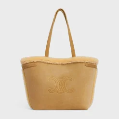 Hot MEDIUM CABAS ANAÏS CUIR TRIOMPHE in SUEDE CALFSKIN AND SHEARLING Women More Lines·Cuir Triomphe | Categories·Hobo And Tote Bags