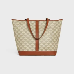 Best MEDIUM CABAS in Triomphe Canvas and calfskin Women Triomphe Canvas | Categories·Hobo And Tote Bags