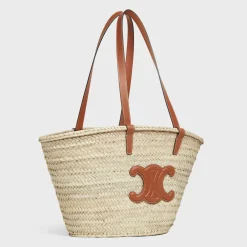 Online MEDIUM CLASSIC PANIER in Palm leaves and Calfskin Women More Lines·Classic Panier | Categories·Hobo And Tote Bags