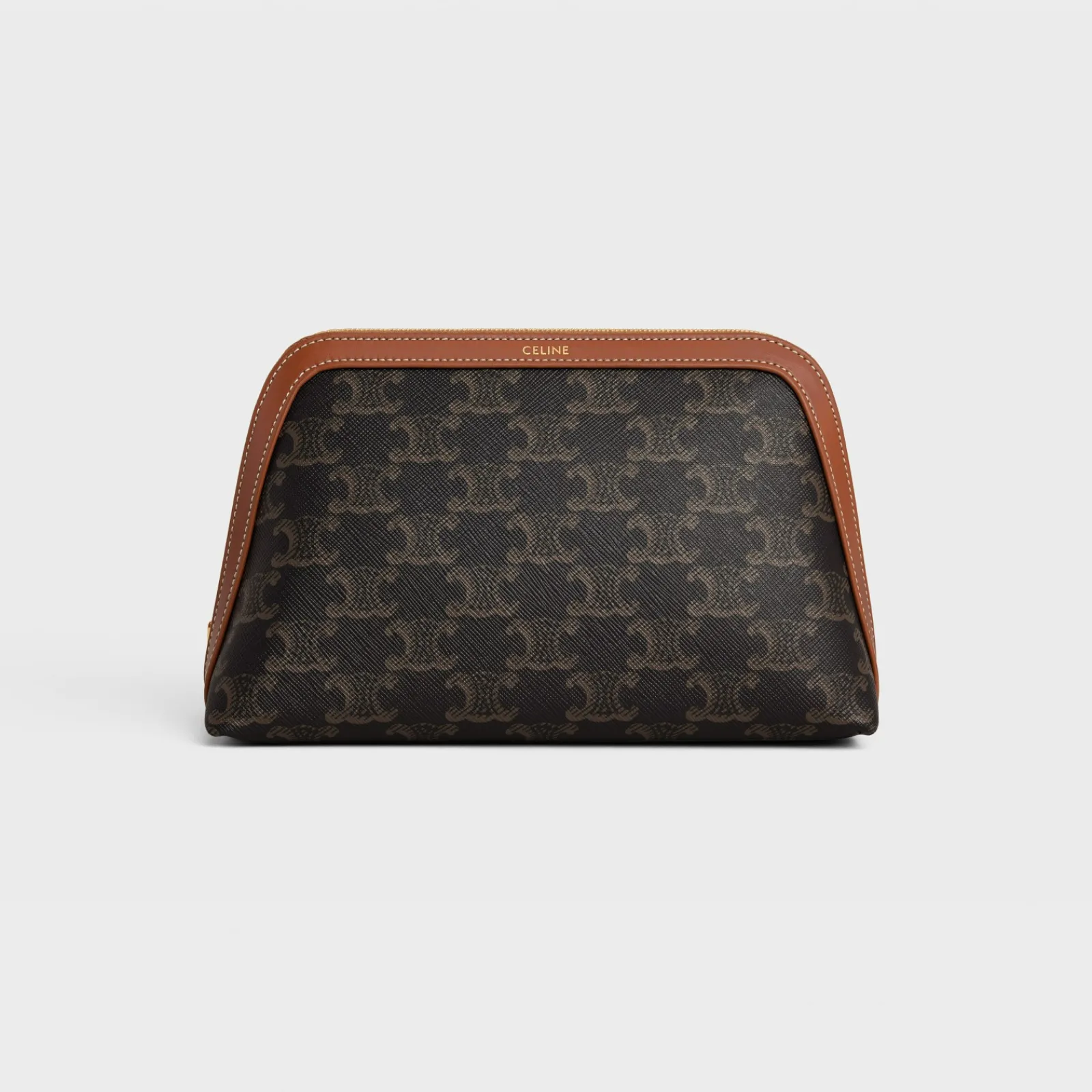 New MEDIUM COSMETIC POUCH IN TRIOMPHE CANVAS AND CALFSKIN Beauty Accessories | Travel