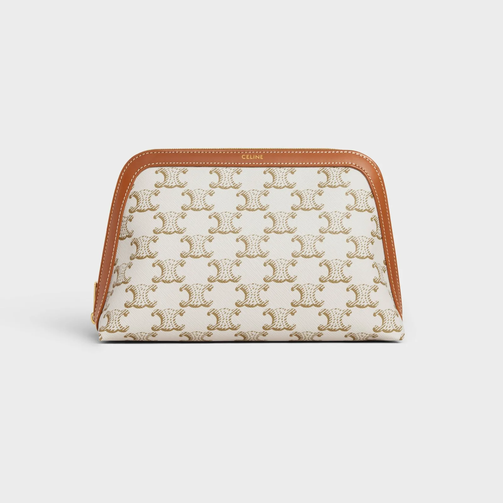 Online MEDIUM COSMETIC POUCH IN TRIOMPHE CANVAS AND CALFSKIN Beauty Accessories | Travel