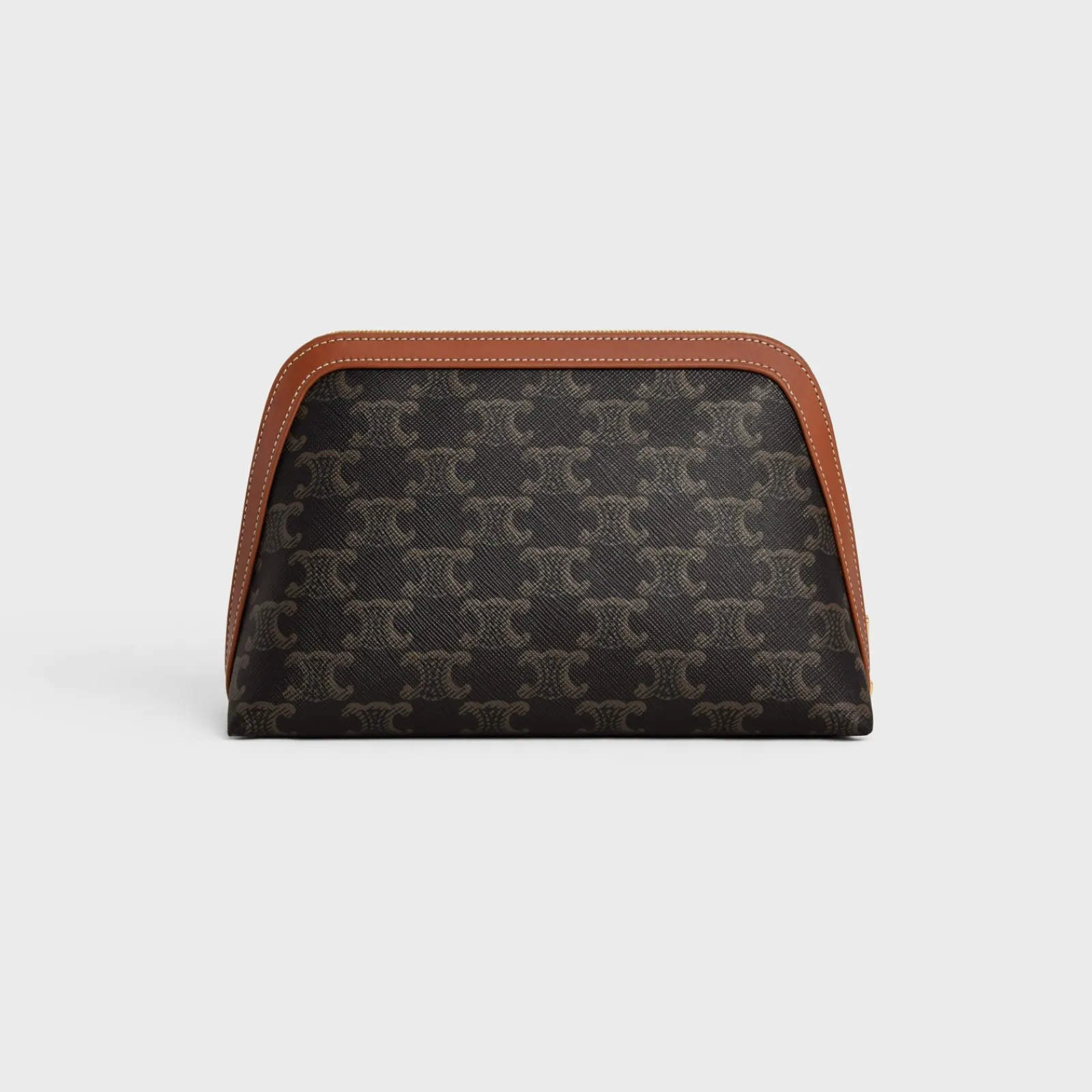 New MEDIUM COSMETIC POUCH IN TRIOMPHE CANVAS AND CALFSKIN Beauty Accessories | Travel