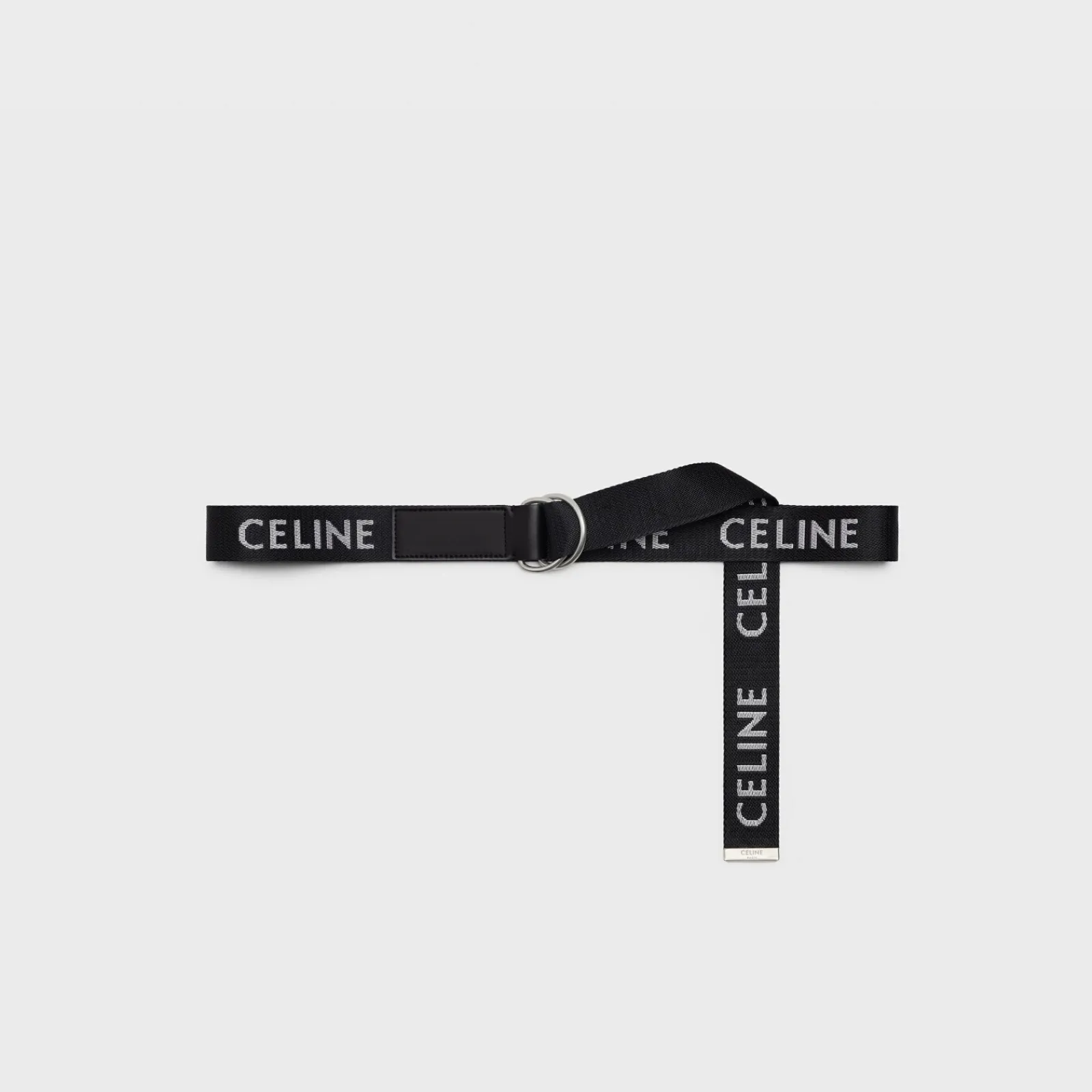 Clearance MEDIUM DOUBLE RING BELT in Jacquard Textile and Calfskin Belts