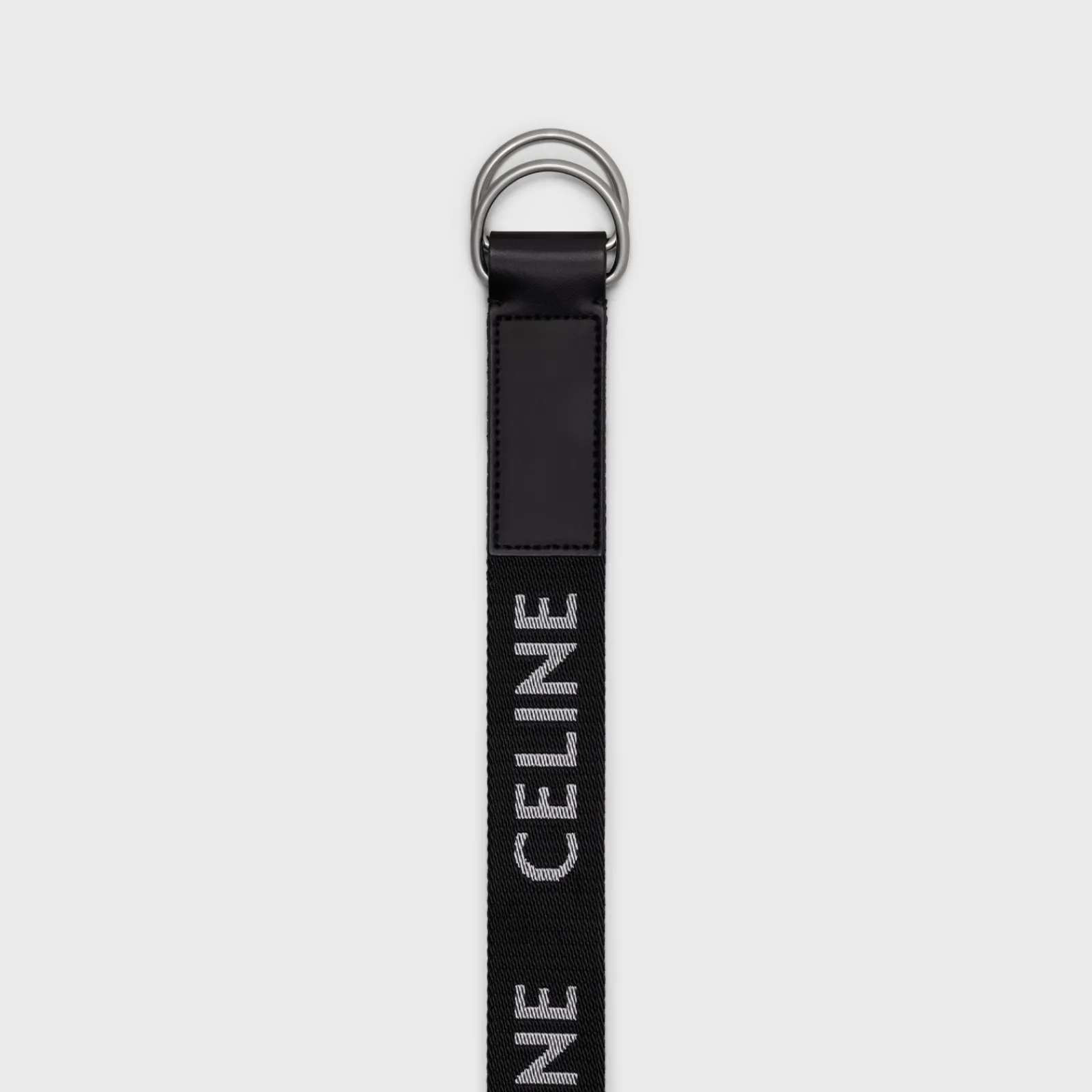 Clearance MEDIUM DOUBLE RING BELT in Jacquard Textile and Calfskin Belts