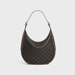 Fashion MEDIUM HELOÏSE BAG CUIR TRIOMPHE in TRIOMPHE CANVAS & CALFSKIN Women Triomphe Canvas | More Lines·Cuir Triomphe