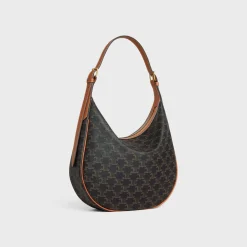 Fashion MEDIUM HELOÏSE BAG CUIR TRIOMPHE in TRIOMPHE CANVAS & CALFSKIN Women Triomphe Canvas | More Lines·Cuir Triomphe