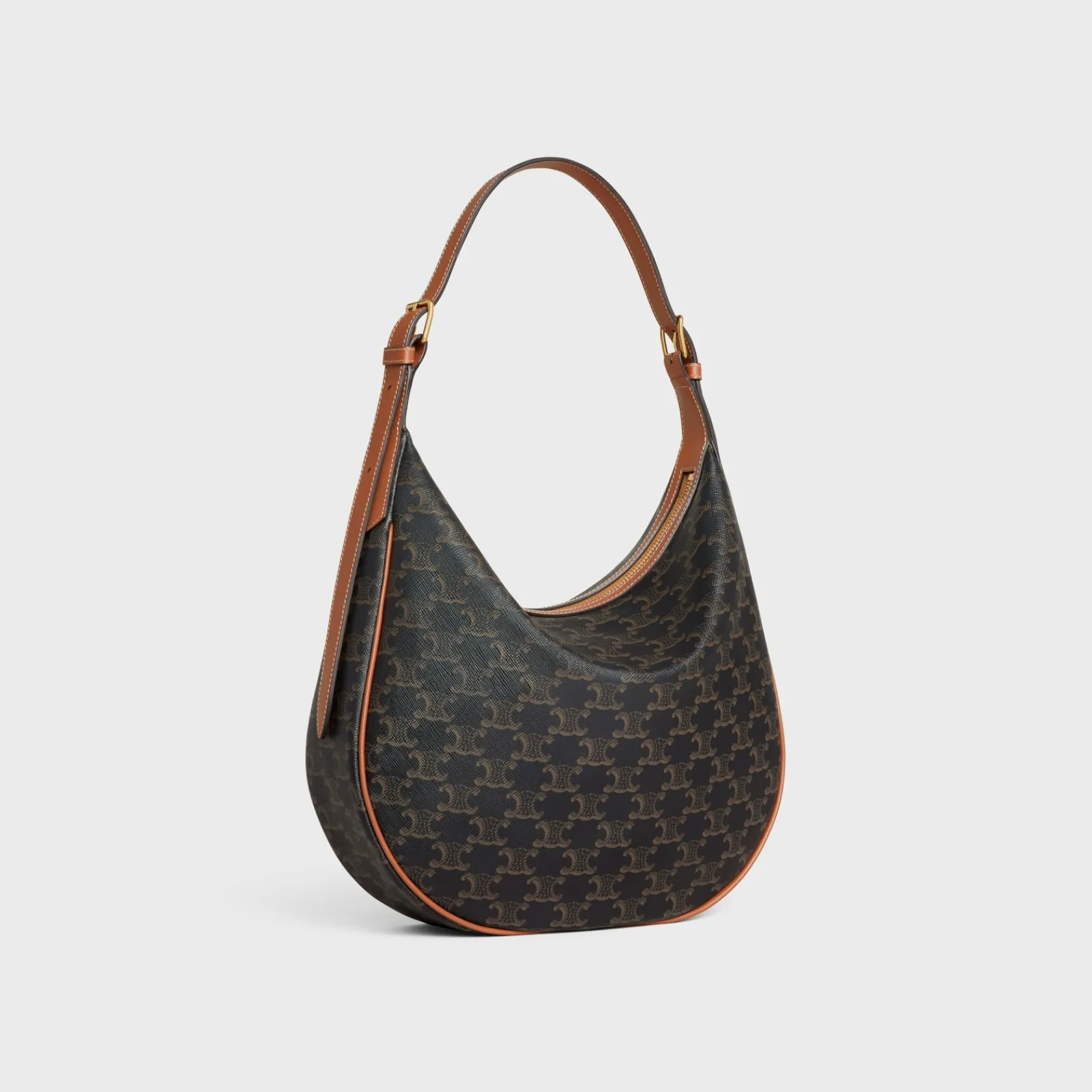 Fashion MEDIUM HELOÏSE BAG CUIR TRIOMPHE in TRIOMPHE CANVAS & CALFSKIN Women Triomphe Canvas | More Lines·Cuir Triomphe