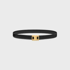 Hot MEDIUM REVERSIBLE FRAMED TRIOMPHE BELT in TAURILLON AND LIZARD EMBOSSED CALFSKIN Women Triomphe