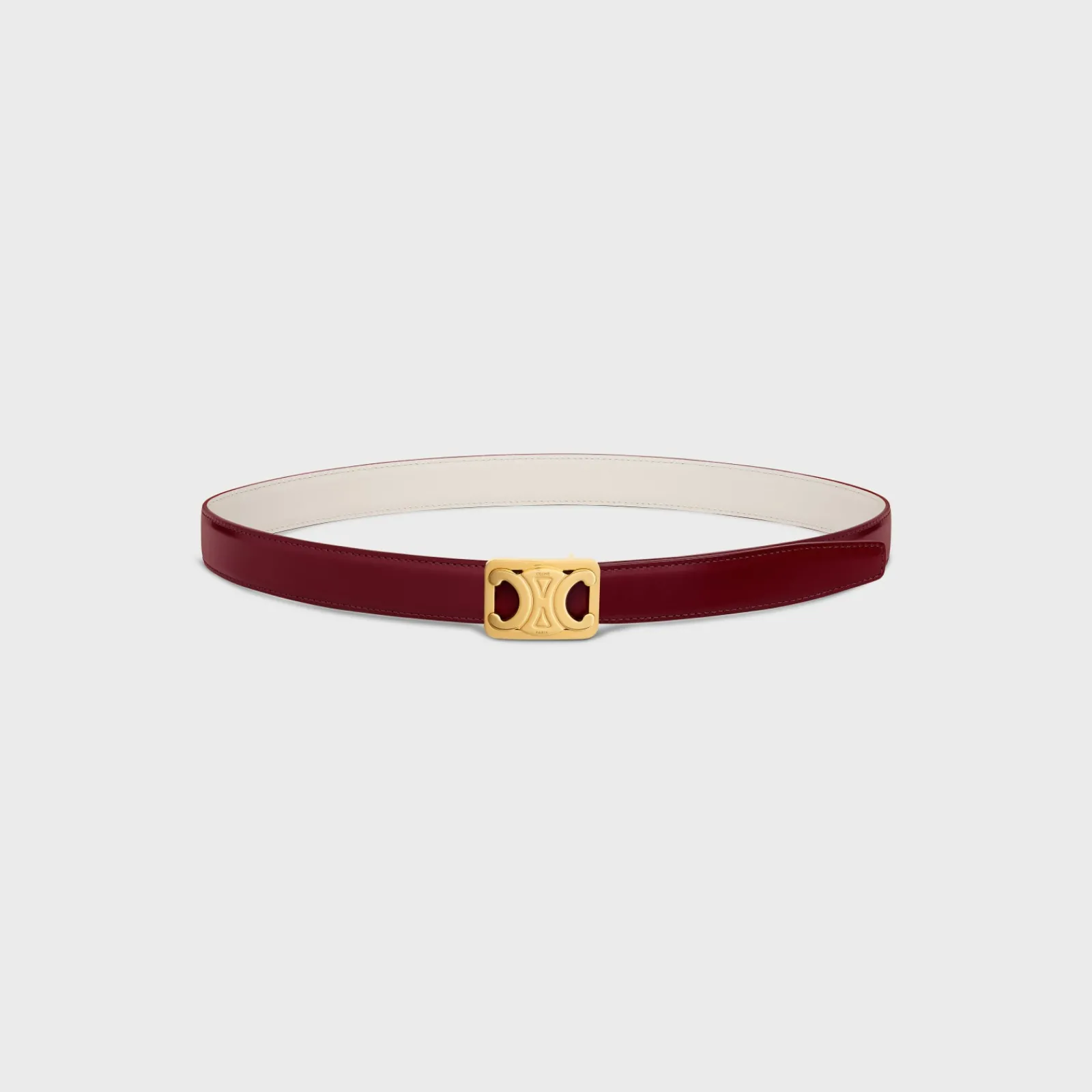 Outlet MEDIUM REVERSIBLE FRAMED TRIOMPHE BELT in TAURILLON AND NATURAL CALFSKIN Women Triomphe