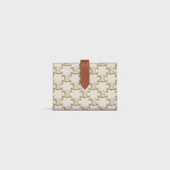 Fashion Medium strap wallet in Triomphe Canvas and Lambskin Women Triomphe Canvas | More Lines·Essentials