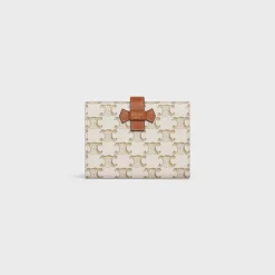 Fashion Medium strap wallet in Triomphe Canvas and Lambskin Women Triomphe Canvas | More Lines·Essentials
