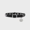 Outlet Medium Thin Dog Collar in Smooth Calfskin with Studs Dog Accessories
