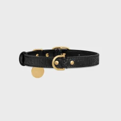 Discount Medium thin dog collar in smooth calfskin with embossed Dog Accessories