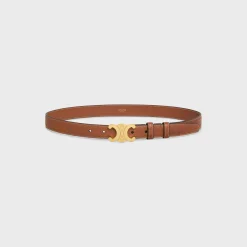 Fashion Medium Triomphe Belt in Natural calfskin with triomphe embossed Women Triomphe