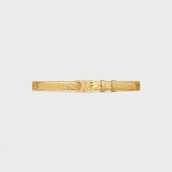 Sale Medium Triomphe Belt in PYTHON EFFECT CALFSKIN WITH TRIOMPHE Women Triomphe