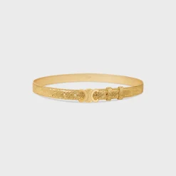 Sale Medium Triomphe Belt in PYTHON EFFECT CALFSKIN WITH TRIOMPHE Women Triomphe