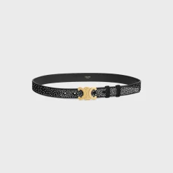 Sale Medium Triomphe Belt in Suede Goatskin with strass Women Triomphe