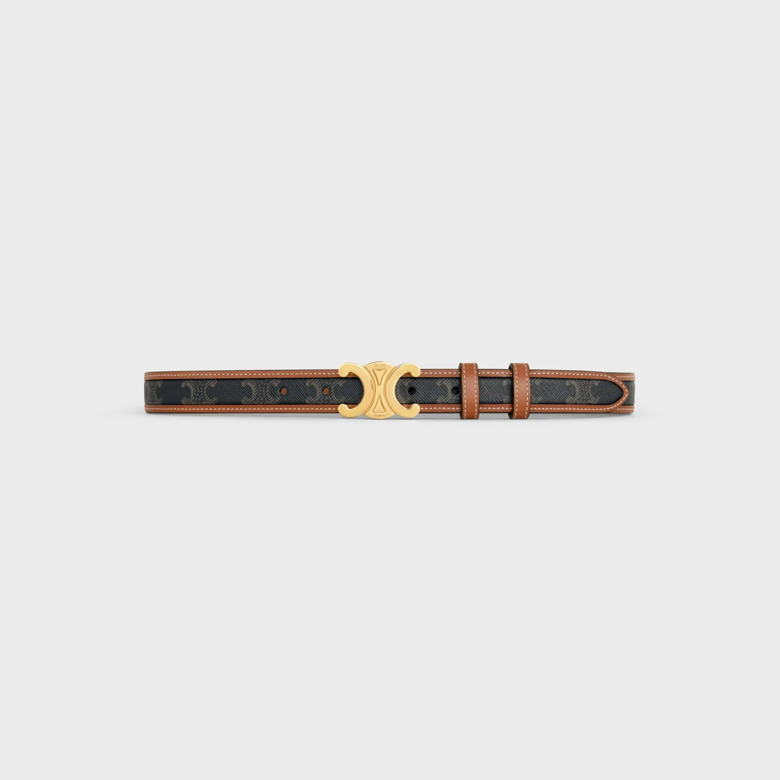 Hot Medium Triomphe Belt in Triomphe Canvas and Calfskin Women Triomphe