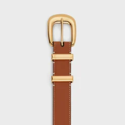 Outlet MEDIUM WESTERN BELT in Natural Calfskin Women Western