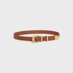 Outlet MEDIUM WESTERN BELT in Natural Calfskin Women Western