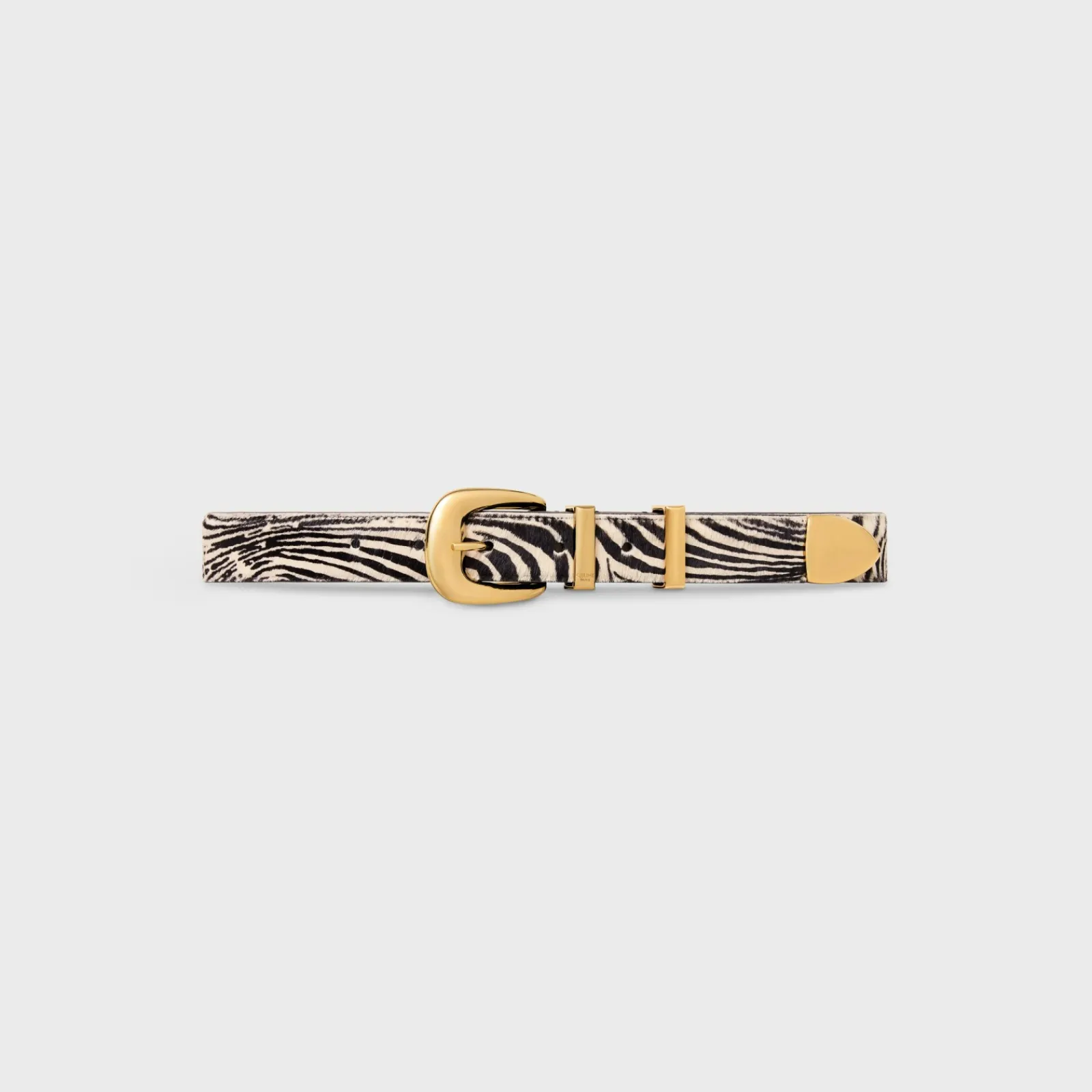 Online MEDIUM WESTERN BELT in ZEBRA PRINTED PONY CALFSKIN Women Western