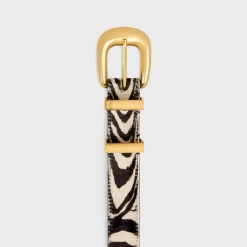 Online MEDIUM WESTERN BELT in ZEBRA PRINTED PONY CALFSKIN Women Western
