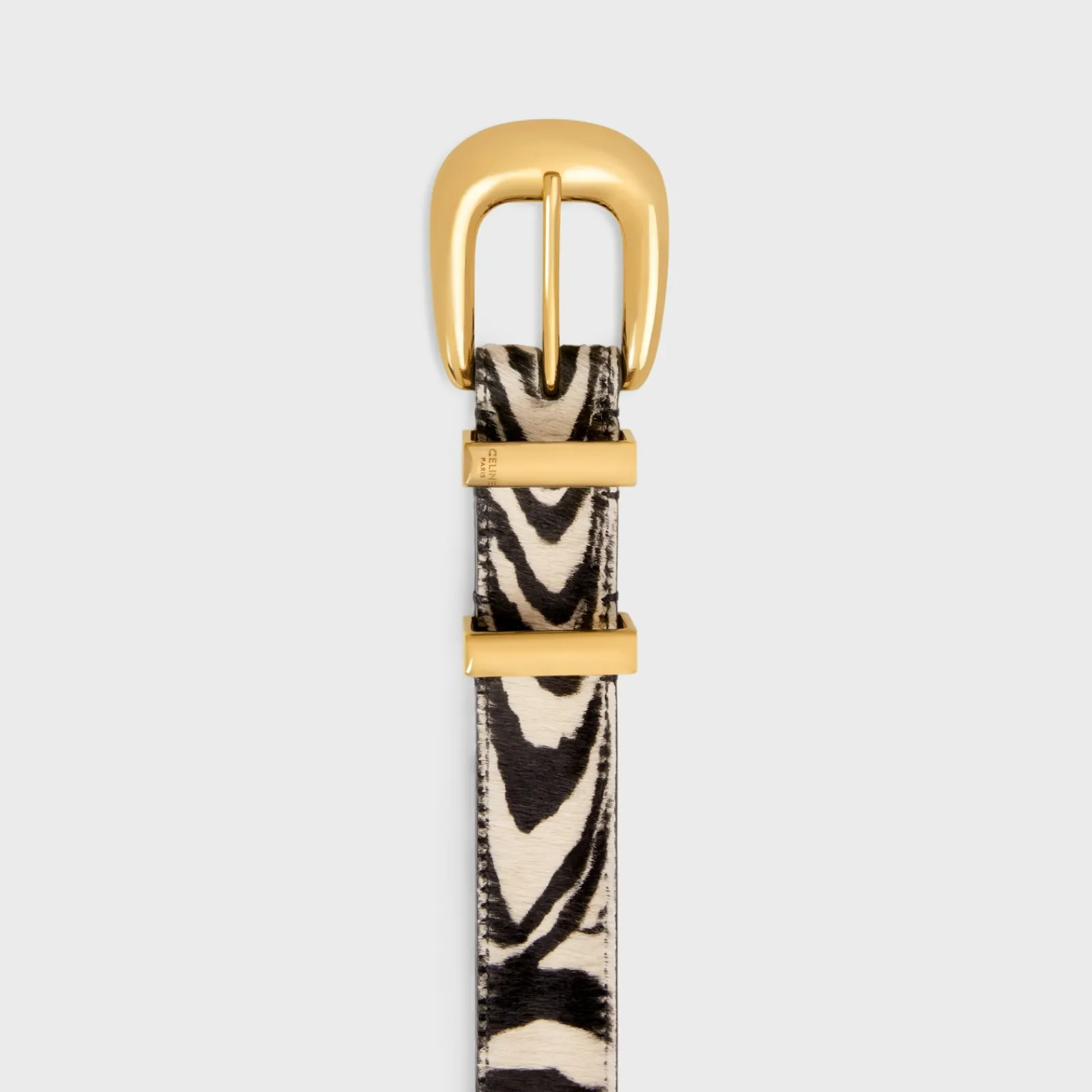 Online MEDIUM WESTERN BELT in ZEBRA PRINTED PONY CALFSKIN Women Western