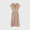 Fashion midi dress in silk georgette Women Dresses And Skirts