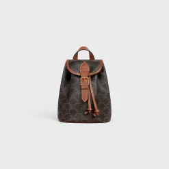 Best MINI BACKPACK FOLCO in Triomphe Canvas and calfskin Women Triomphe Canvas