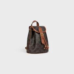 Best MINI BACKPACK FOLCO in Triomphe Canvas and calfskin Women Triomphe Canvas