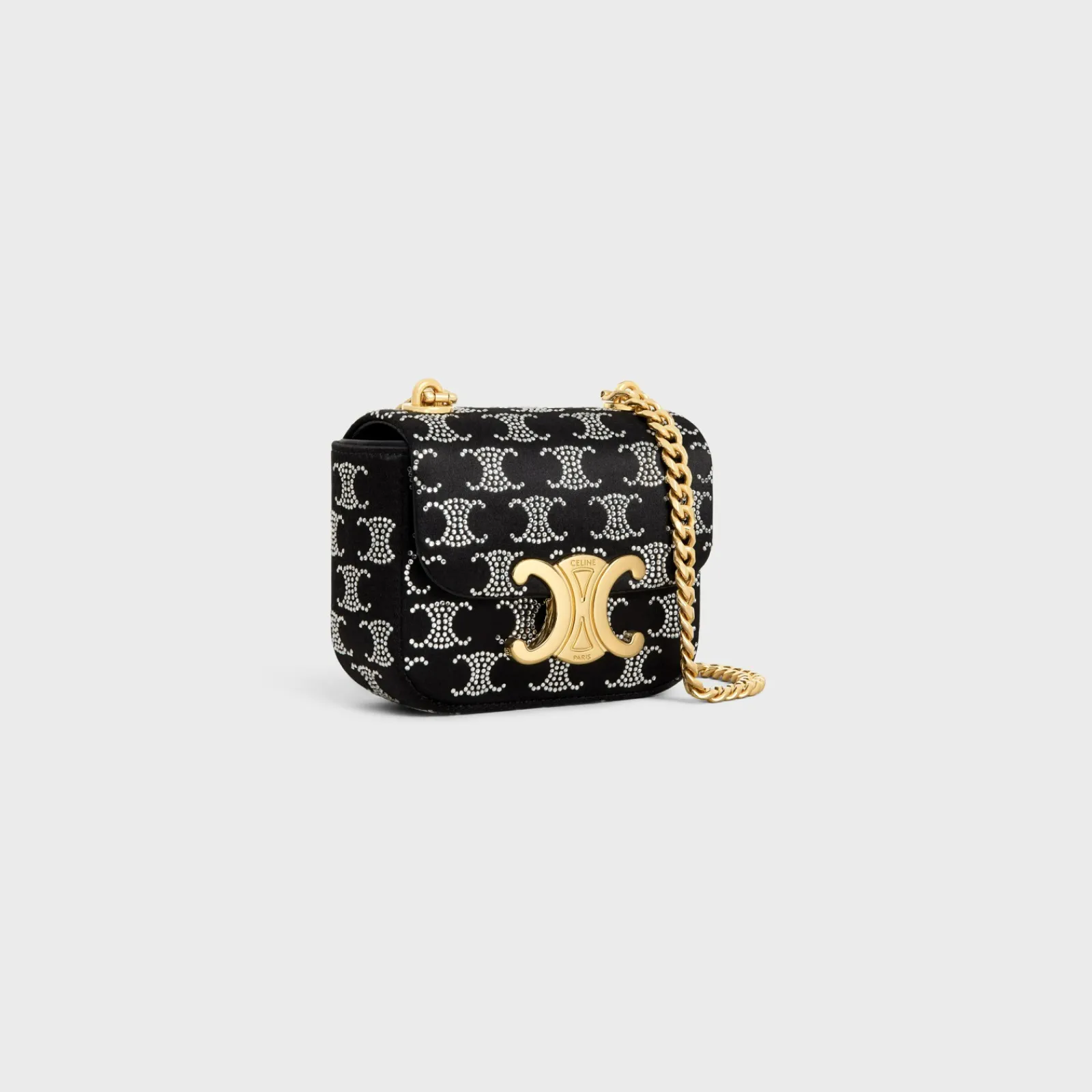 Online MINI CHAIN CLAUDE in SATIN WITH TRIOMPHE STRASS Women More Lines·Claude