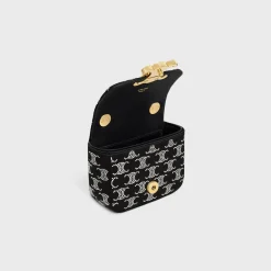 Online MINI CHAIN CLAUDE in SATIN WITH TRIOMPHE STRASS Women More Lines·Claude