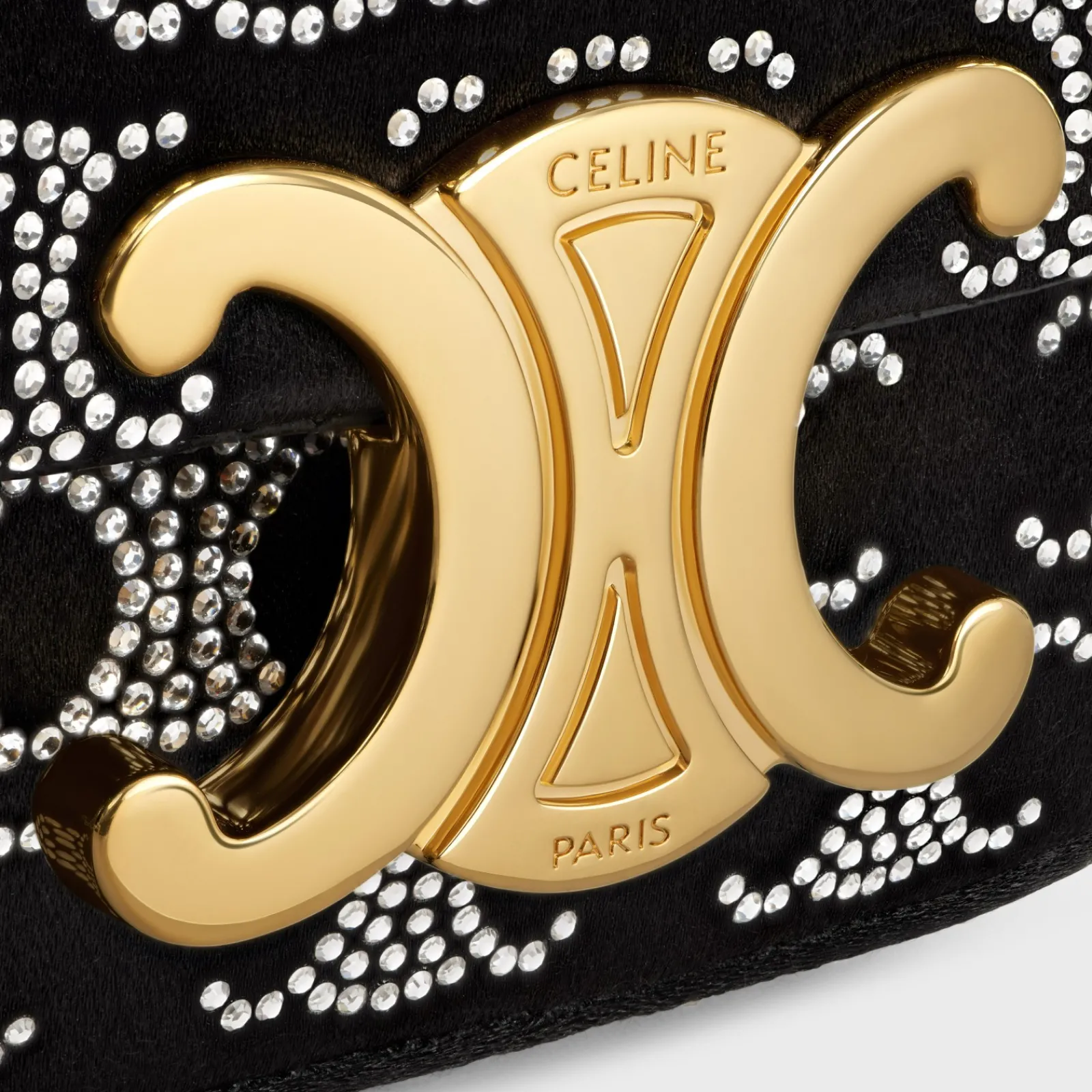 Online MINI CHAIN CLAUDE in SATIN WITH TRIOMPHE STRASS Women More Lines·Claude