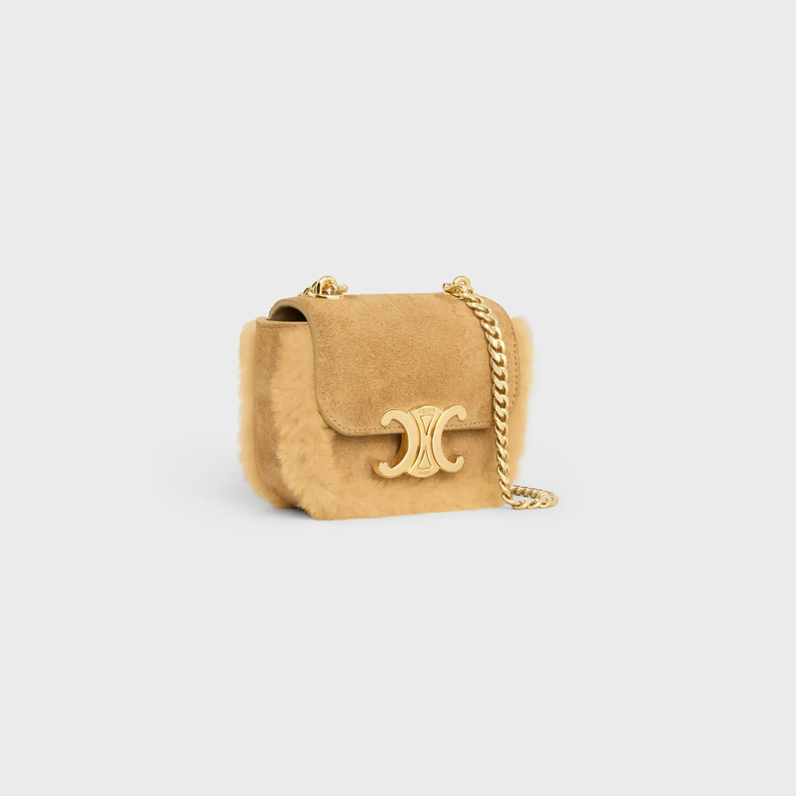 Discount MINI CHAIN CLAUDE in SUEDE CALFSKIN AND SHEARLING Women More Lines·Claude