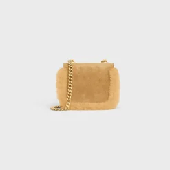 Discount MINI CHAIN CLAUDE in SUEDE CALFSKIN AND SHEARLING Women More Lines·Claude