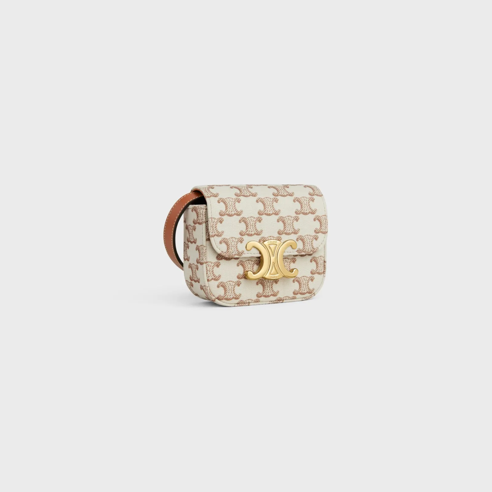 Discount MINI CLAUDE in TEXTILE WITH TRIOMPHE PRINT AND CALFSKIN Women More Lines·Claude