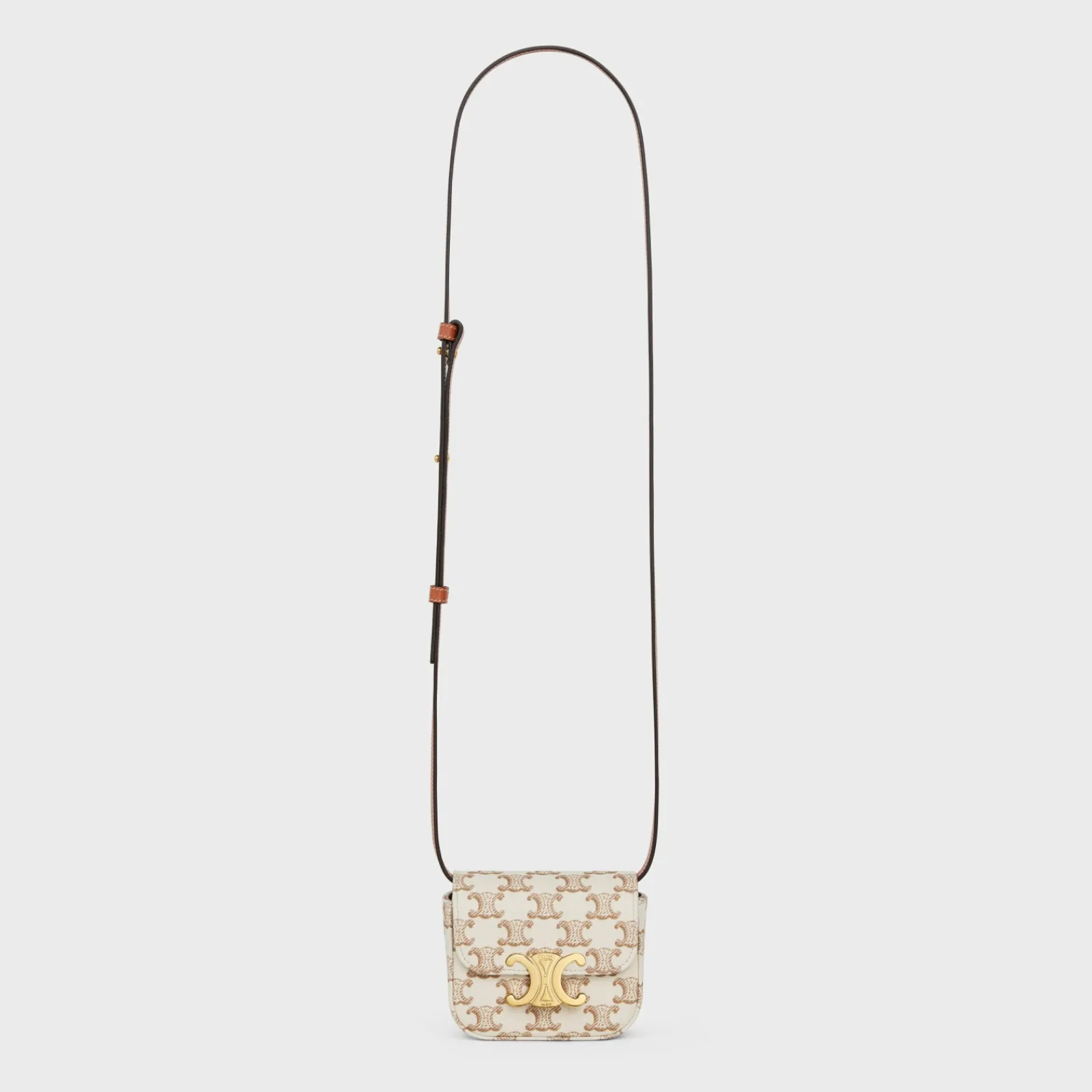 Discount MINI CLAUDE in TEXTILE WITH TRIOMPHE PRINT AND CALFSKIN Women More Lines·Claude