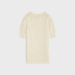 Clearance mini dress in pointelle cotton Women Dresses And Skirts