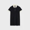 Discount mini polo dress in viscose sablé Women Dresses And Skirts