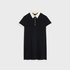 Discount mini polo dress in viscose sablé Women Dresses And Skirts