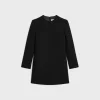 Sale mini trapeze dress in double faced wool crepe Women Dresses And Skirts