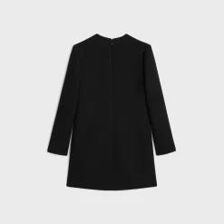 Sale mini trapeze dress in double faced wool crepe Women Dresses And Skirts