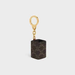 Clearance Miniature Perfume Holder Charm in Triomphe Canvas and calfskin Fragrances