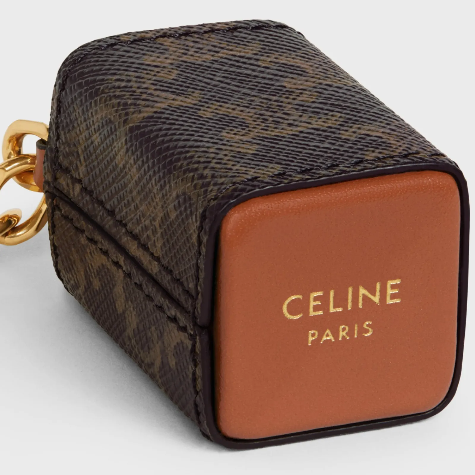 Clearance Miniature Perfume Holder Charm in Triomphe Canvas and calfskin Fragrances