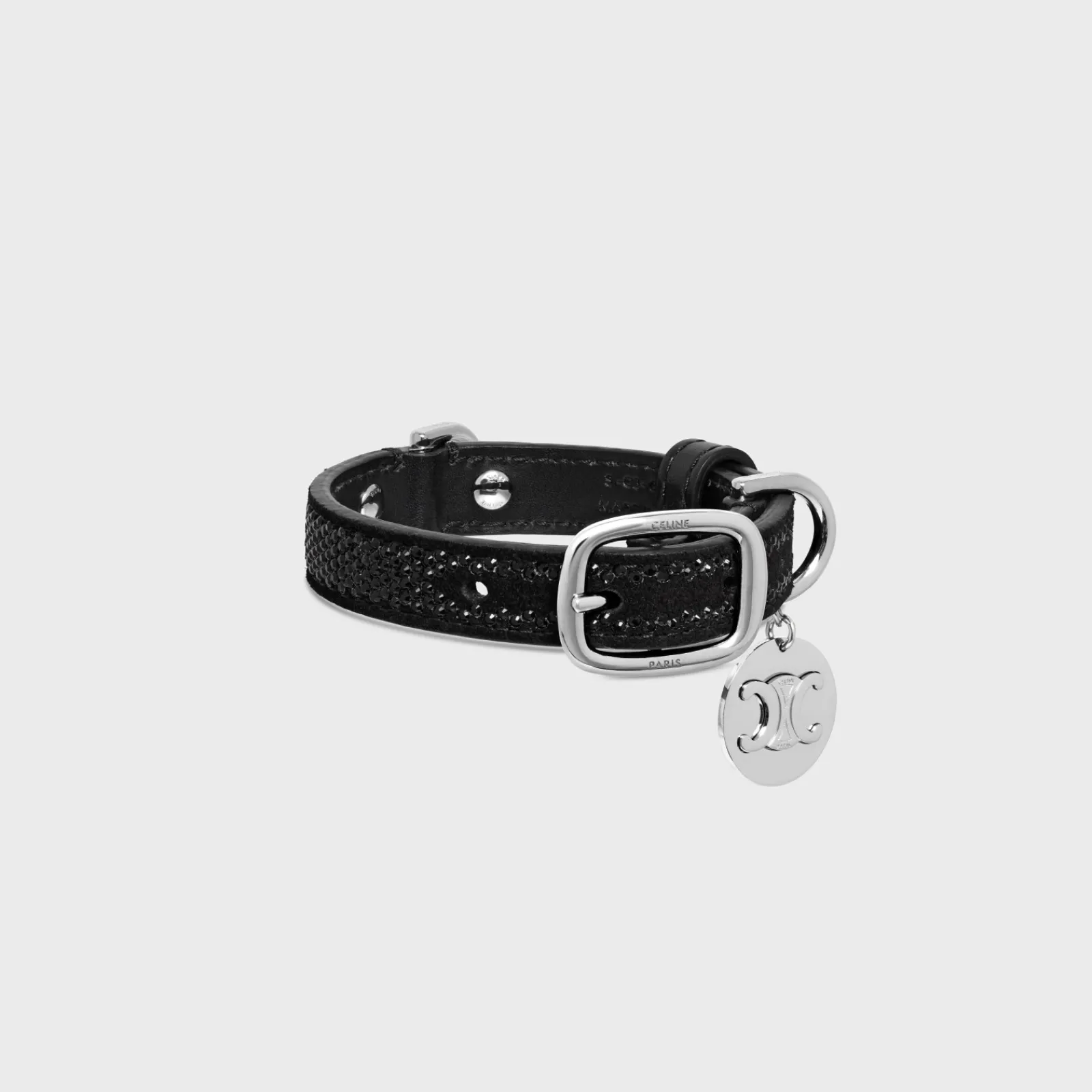 New NANO EXTRA THIN DOG COLLAR IN SUEDE CALFSKIN WITH STRASS Dog Accessories
