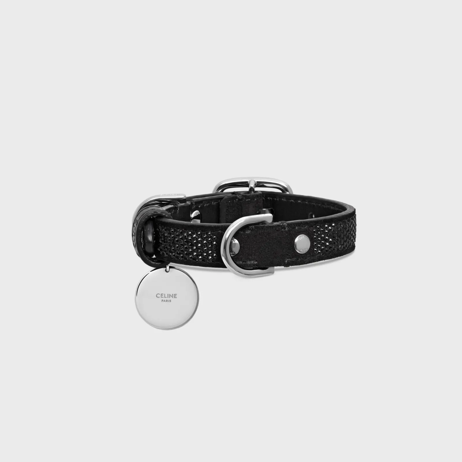 New NANO EXTRA THIN DOG COLLAR IN SUEDE CALFSKIN WITH STRASS Dog Accessories