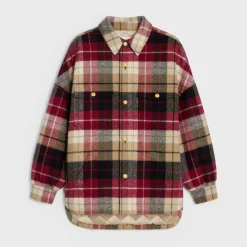 Fashion overshirt in checked wool Women Jackets | Shirts And Tops