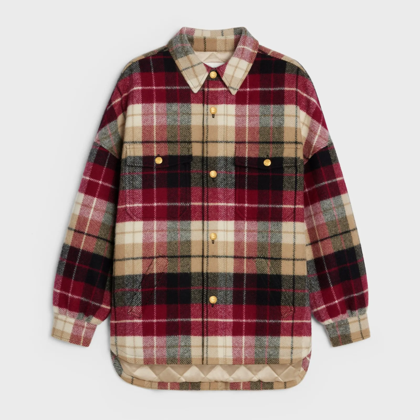 Fashion overshirt in checked wool Women Jackets | Shirts And Tops
