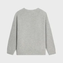 Outlet oversized sweater in ribbed wool Knitwear